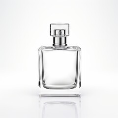 Glass perfume bottle isolated on white background