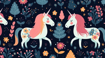 Obraz premium Clever christmas design with unicorns