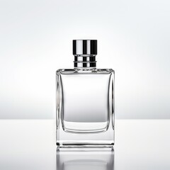 Glass perfume bottle isolated on white background