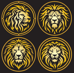 Bector emblems showcasing lions within a circular frame – an ideal logo for diverse businesses.
