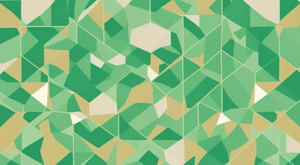 Retro inspired geometric pattern green themed background from Generative AI