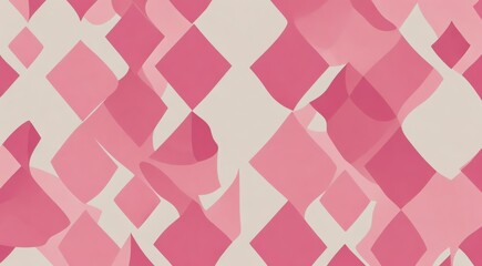 Retro inspired geometric pattern pink themed background from Generative AI