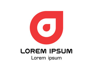 abstract logo red geometric water drop logo Internal A logo symbol isolated on white background. Flat Vector Logo Design Template Element