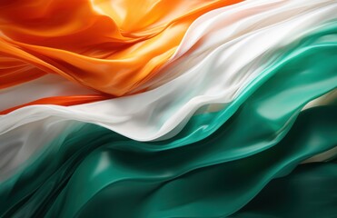 Indian flag banner with vibrant colors - obrazy, fototapety, plakaty