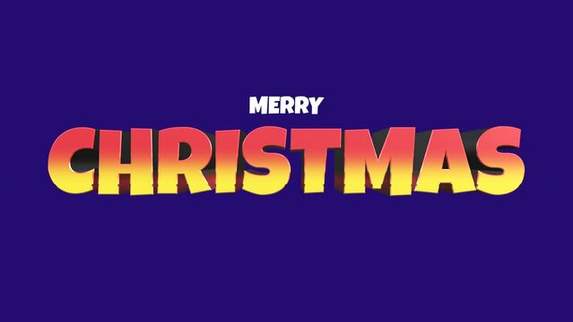 Cartoon Merry Christmas text on colorful purple gradient. Perfect for business promos and seasonal campaigns, motion abstract background blends winter style and holiday fun
