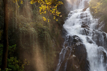 Mae Tia waterfall beauty of the streams flows gently waterfall in Orb Luang national park, Chom...