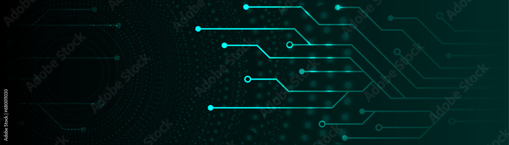 Poster modern vector background with digital circuits.