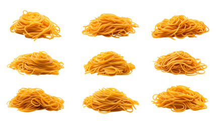 Collection of PNG. Spaghetti pasta isolated on a transparent background.