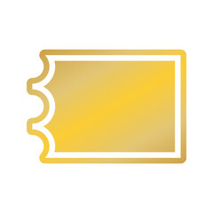  Coupon cinema ticket isolated icon vector illustration design graphic flat style golden color.