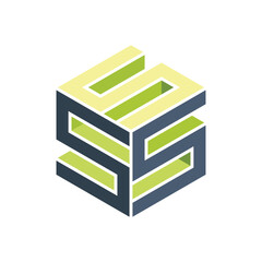 SSS 3d logo icon - triple S 3d design