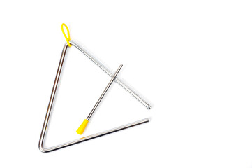 Metal triangle, percussion musical instrument, easy to use for orchestras and ensembles.
