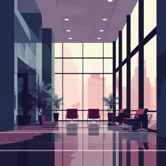Minimalistic modern interior illustration