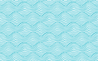 Seamless pattern with hand-drawn waves
