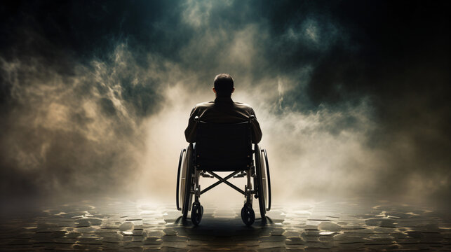Man in wheelchair dynamic photo