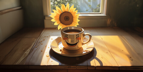 stgood morning sunshine and coffee. Generative Ai content