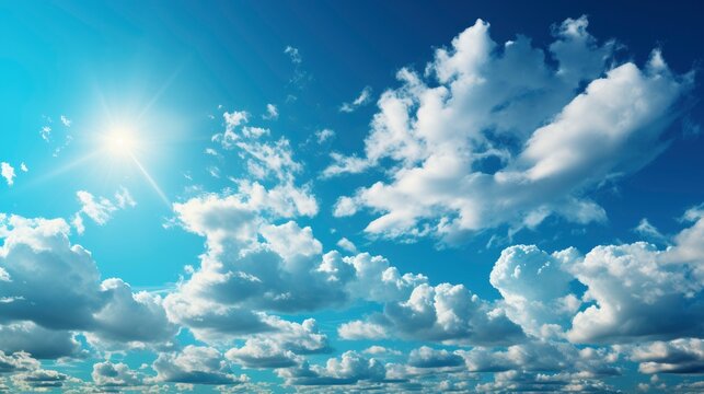 Sunny Blue Sky Background Image Clouds, HD, Background Wallpaper, Desktop Wallpaper