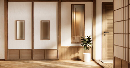 Empty room,Clean japanese minimalist room interior