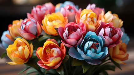 Tulips Flower Bed Colorful Flowers, HD, Background Wallpaper, Desktop Wallpaper