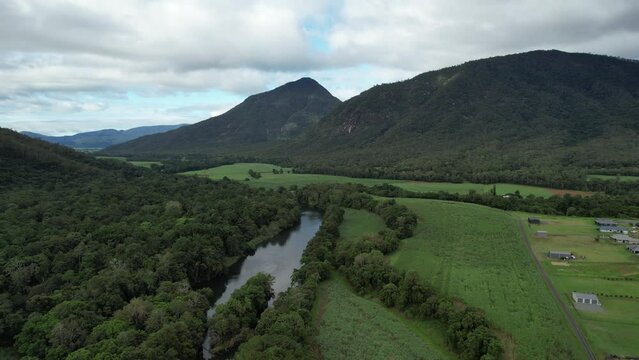 Aerial footage of Goldsborough Valley Queensland Australia