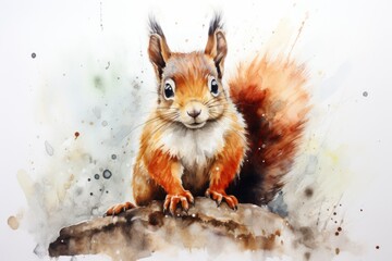 watercolor Squirrel Watercolor single squirrel animal Squirrel Wild Animal Illustration Hand Painted