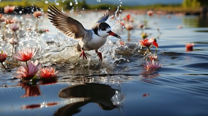Whiskered Tern Adult Birds Wetland Spring, HD, Background Wallpaper, Desktop Wallpaper - obrazy, fototapety, plakaty