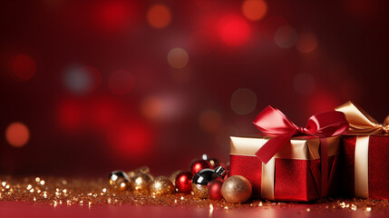 Christmas background, Christmas, celebration, red background, gift package