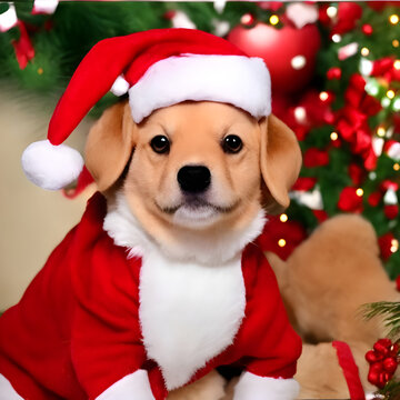 A puppy dressup with Christmas clothing is an adorable sight to behold! Picture a fluffy little furball, full of energy and excitement, decked out in a festive ensemble