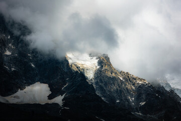 Fototapeta na wymiar Dramatic Sky - French Alps - view from Chamonix Mont Blanc