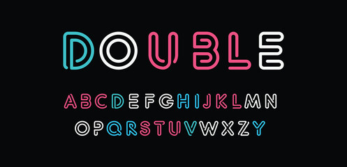 Double Crypto colorful stylish small alphabet letter logo design. - obrazy, fototapety, plakaty