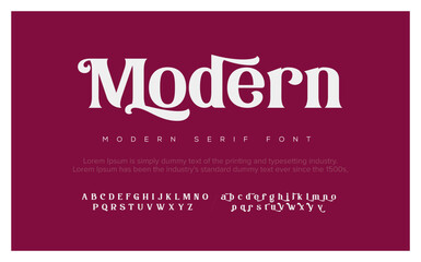 MODERN Elegant Font Uppercase Lowercase and Number. Classic Lettering Minimal Fashion Designs. Typography modern serif fonts regular decorative vintage concept. vector illustration 
