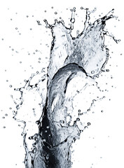 Water bubbles, splash, underwater clear liquid, flowing water on the surface, isolated on a transparent background.