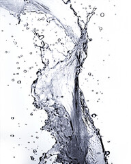Water bubbles, splash, underwater clear liquid, flowing water on the surface, isolated on a transparent background.