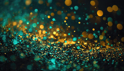color and gold glitter on background