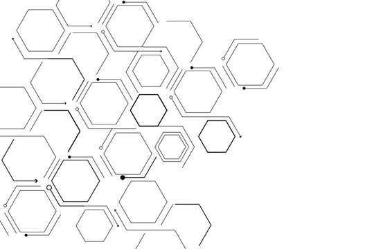 Hexagon geometric chemical pattern,molecular structure