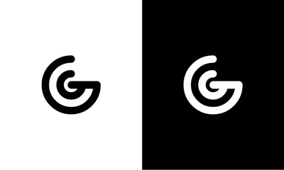 G letter logo circle curved outline - obrazy, fototapety, plakaty