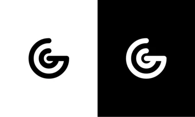 Tuinposter G letter logo circle curved outline © Kurniawan FR