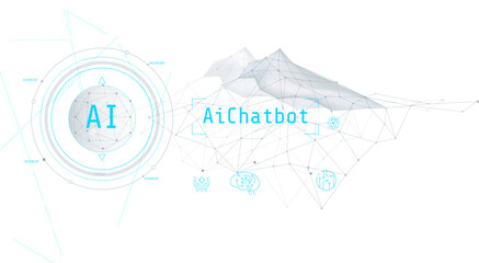 Digital artificial intelligence with hologram icons.