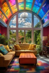 Modern and simple livingroom interior, suitable for catalog cover photos in magazines or advertisements. Generative AI