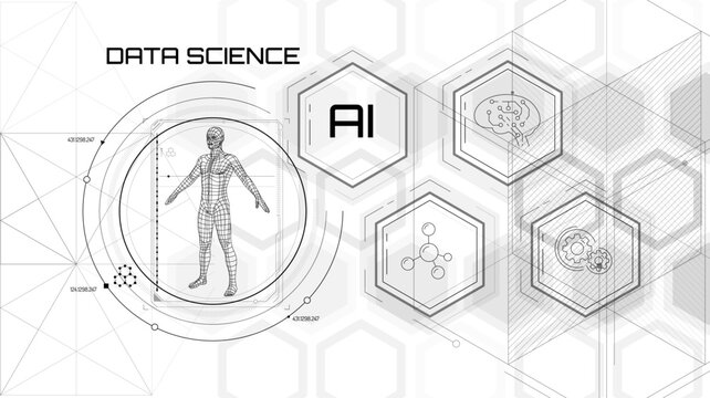 Artificial intelligence science and technology concept illustration.