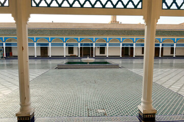 Palazzo reale di El Bahia, nel souk di Marrakech. Marocco - obrazy, fototapety, plakaty
