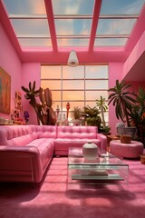 Modern and simple livingroom interior, suitable for catalog cover photos in magazines or advertisements. Generative AI