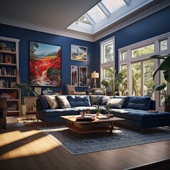Modern and simple livingroom interior, suitable for catalog cover photos in magazines or advertisements. Generative AI