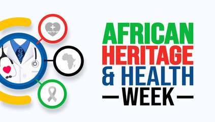 African Heritage and Health week background design template use to banner, placard, card, book cover, and poster design template with text inscription and standard color. vector illustration.