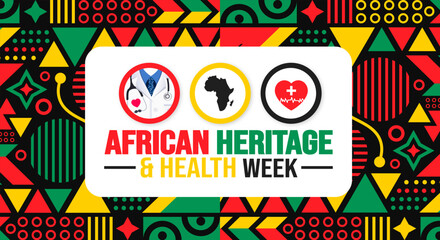 African Heritage and Health week background design template use to banner, placard, card, book cover, and poster design template with text inscription and standard color. vector illustration.