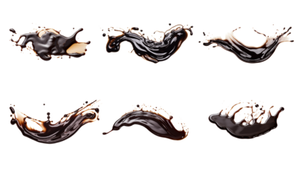Collection of PNG. Puddle of balsamic vinegar isolated on a transparent background.