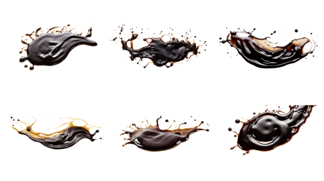 Collection of PNG. Puddle of balsamic vinegar isolated on a transparent background.