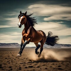 Obraz na płótnie Canvas Horse running on the earth