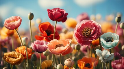 Field Spring Flowers Perfect Sky, HD, Background Wallpaper, Desktop Wallpaper