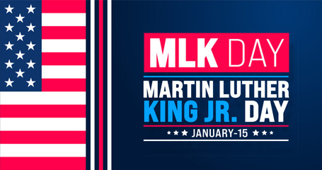 Fototapeta premium Martin Luther King, Jr. Day or MLK day background design template use to background, banner, placard, card, book cover, and poster design template with text inscription and standard color. vector