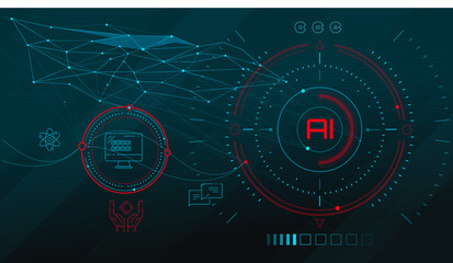 Obraz premium Artificial intelligence with digital data analysis and machine learning.